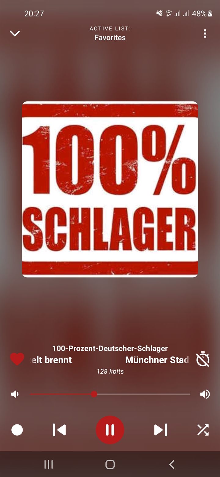 Radio Austria player screen: live Austrian radio station with album artwork and record button