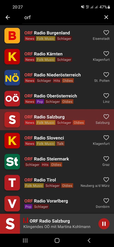 Station search in the app
